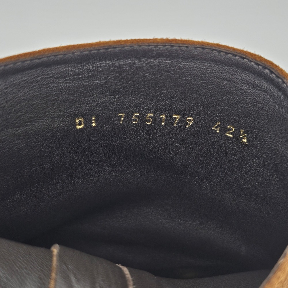 Saint Laurent Mens Wyatt 40 Zip Boot Suede Leather Ankle Tobacco Brown Size 9.5 - Picture 8 of 11